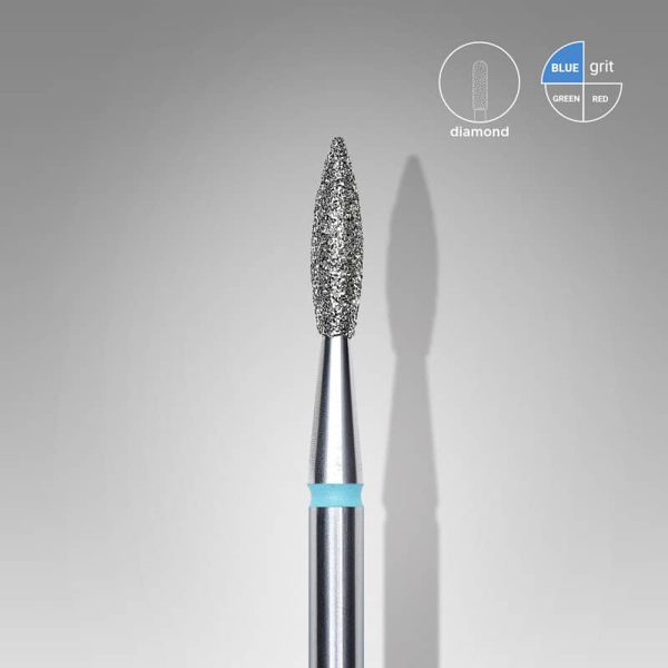 Fresa de diamante Staleks Broca «llama AZUL » puntiaguda, azul,...